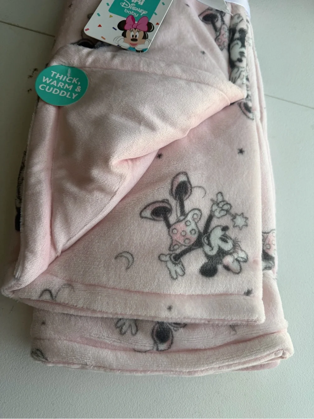 Disney Baby Minnie Mouse Pink Plush Fleece Blanket 30x40 NWT